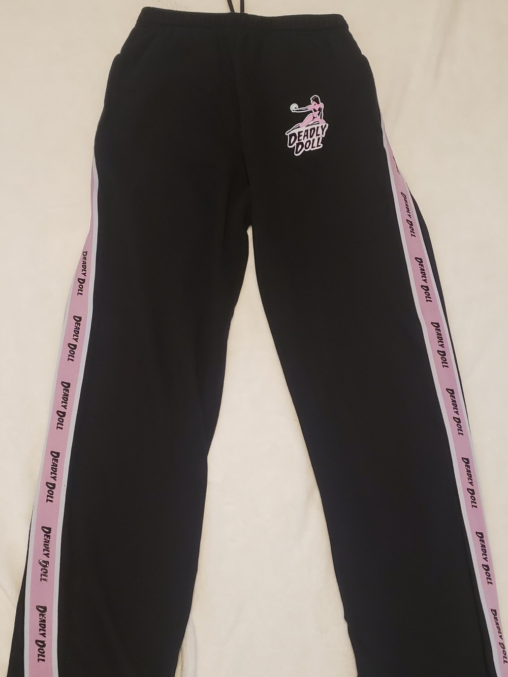 Deadly Doll BLACK BUBBLE STRIPE SWEATPANTS